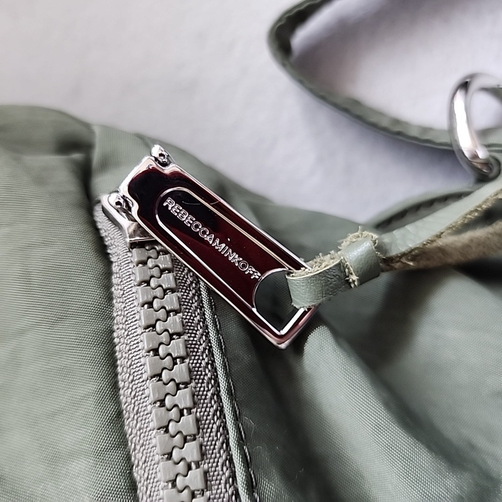 Rebecca Minkoff Julian Backpack Olive Green Nylon Utility Bag Silver Hardware - Picture 15 of 16